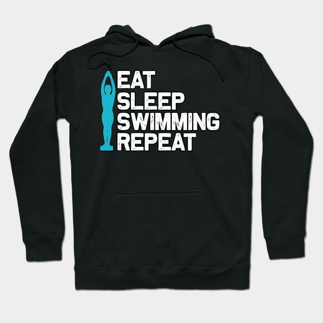 Swimming - Eat sleep Hoodie by APuzzleOfTShirts